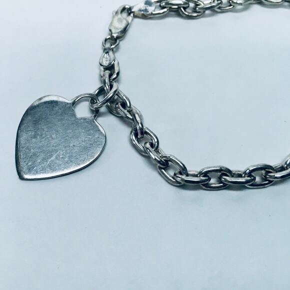 Sterling Silver Heart Tag Bracelet - Picture 5 of 11
